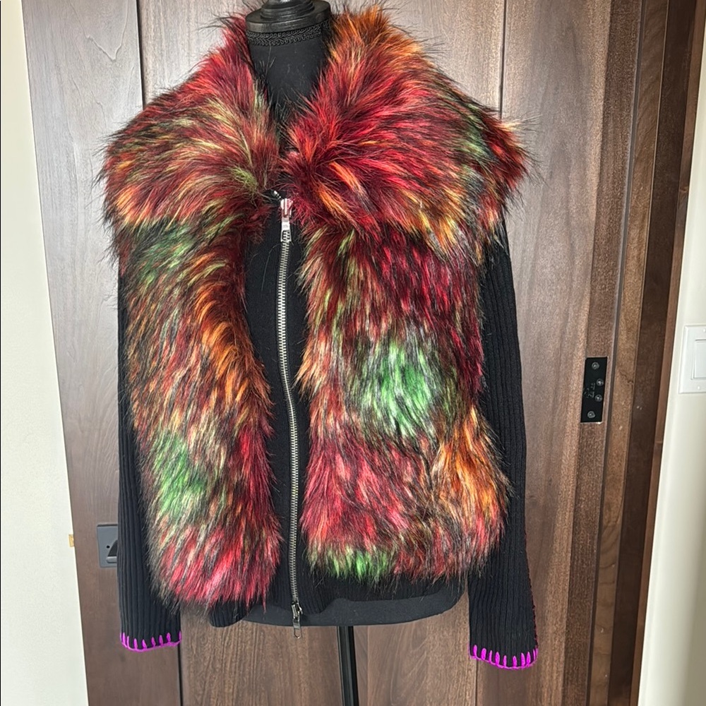 Lisa Todd Multicolor Faux Fur Women's Jacket